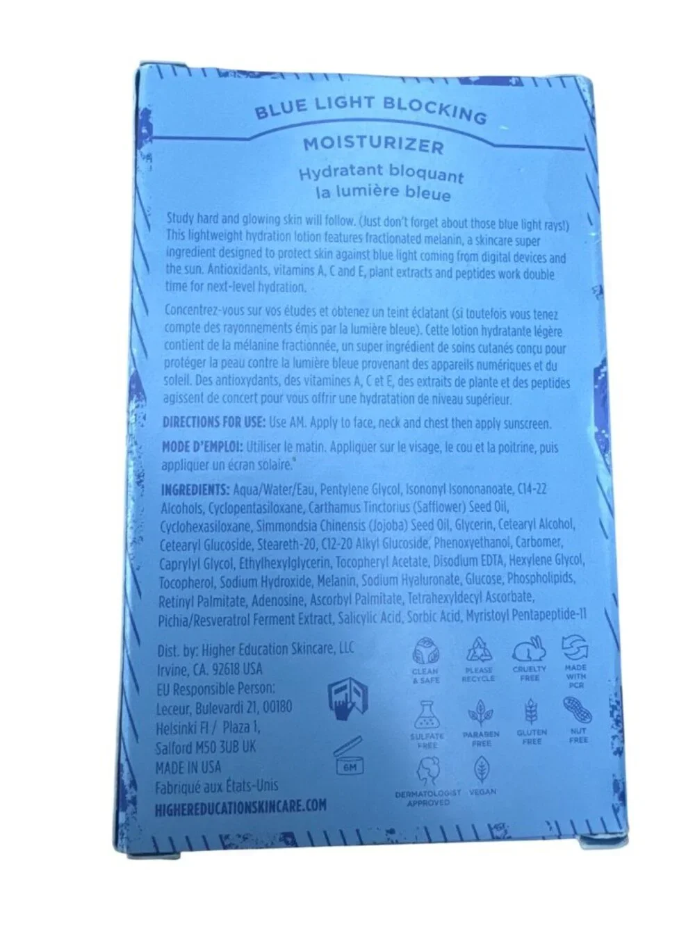 Higher Education Moisture Cream Cram Session  1.7 fl oz NWT Blue Light Blocking